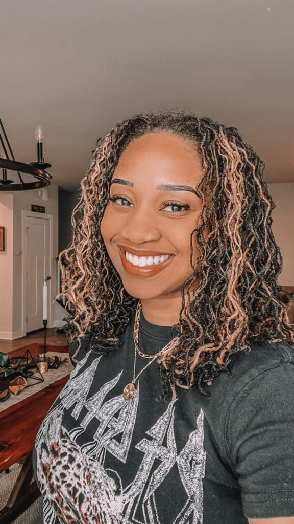 braid out with color in front