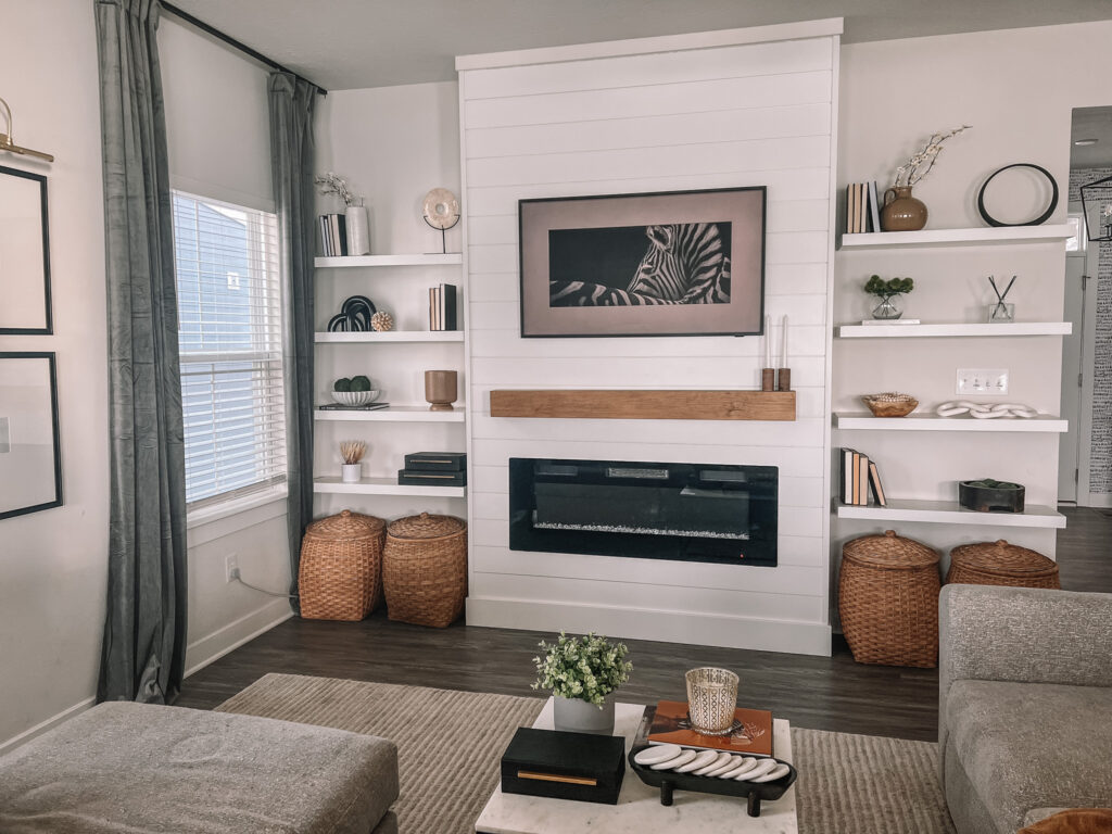 after living room shelves
