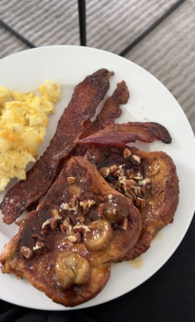 french toast eggs and bacon