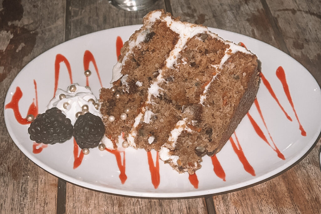 carrot cake at baia in miami in february