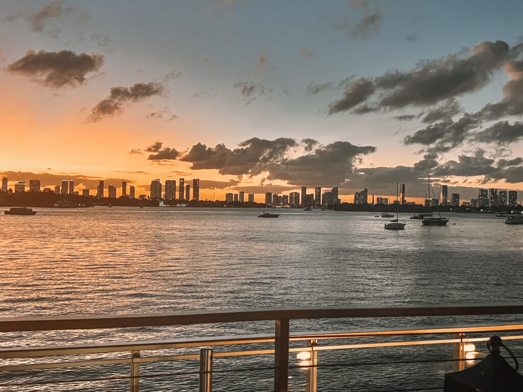 sunset at baia in miami in february