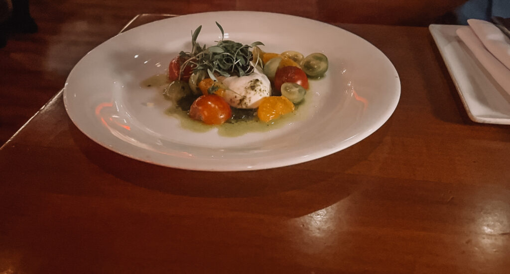 rusty pelican caprese salad in miami in february